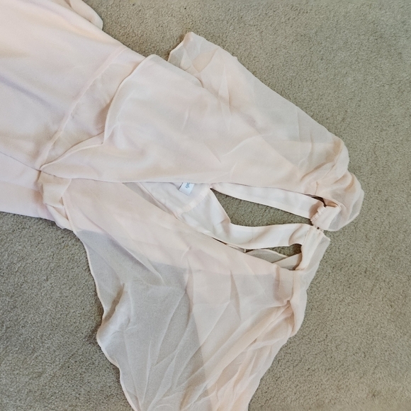 NWT Modcloth wrapped in Raptire pink sheer Wrap dress sz XS - Picture 2 of 4